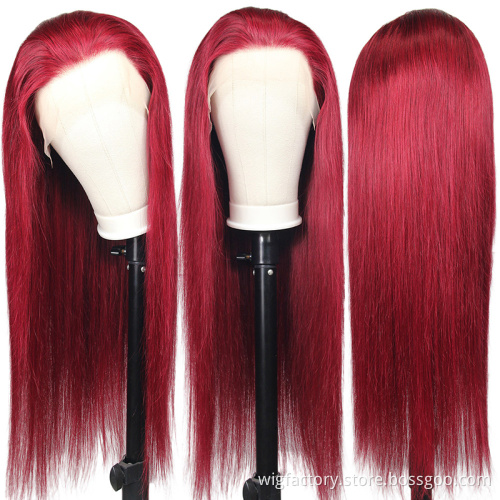 High Quality 13*4 lace front wigs human hair, 99j swiss lace wigs human hair lace front, straight lace front wigs